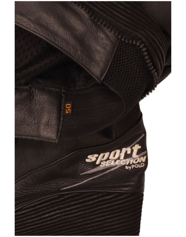 POLO Pantaloni din piele pentru bărbați Moto Racer IT 50 Large W30 L29 Piele neagră