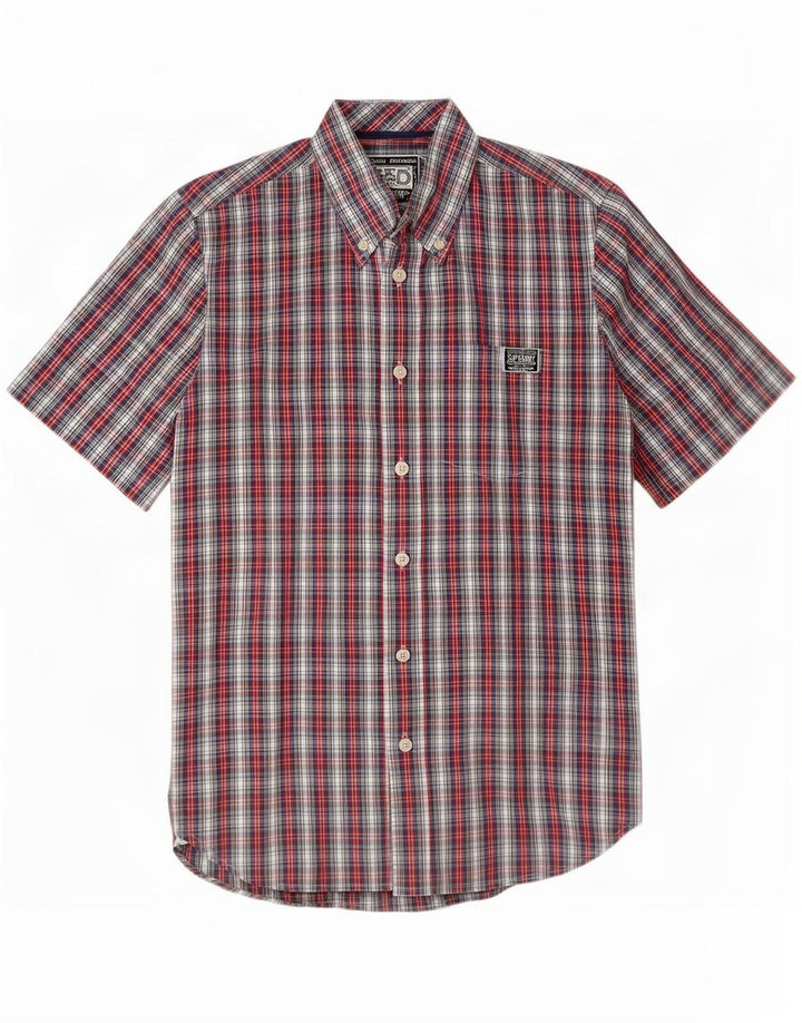 Cămașă cu mânecă scurtă pentru bărbați Superdry, bumbac cu carouri multicolore mediu