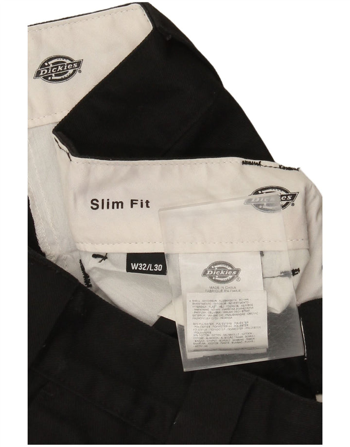 Pantaloni chino slim pentru bărbați Dickies L32 L27 Poliester negru