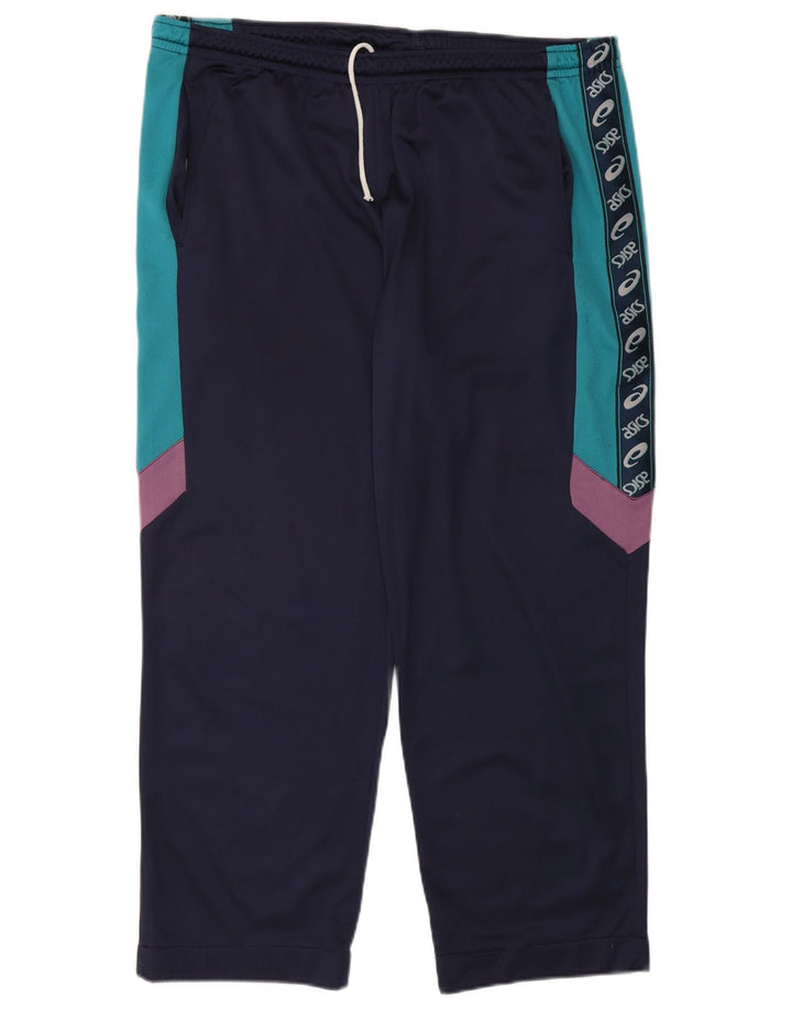 Pantaloni de trening grafic Asics pentru bărbați XL, bleumarin, color block