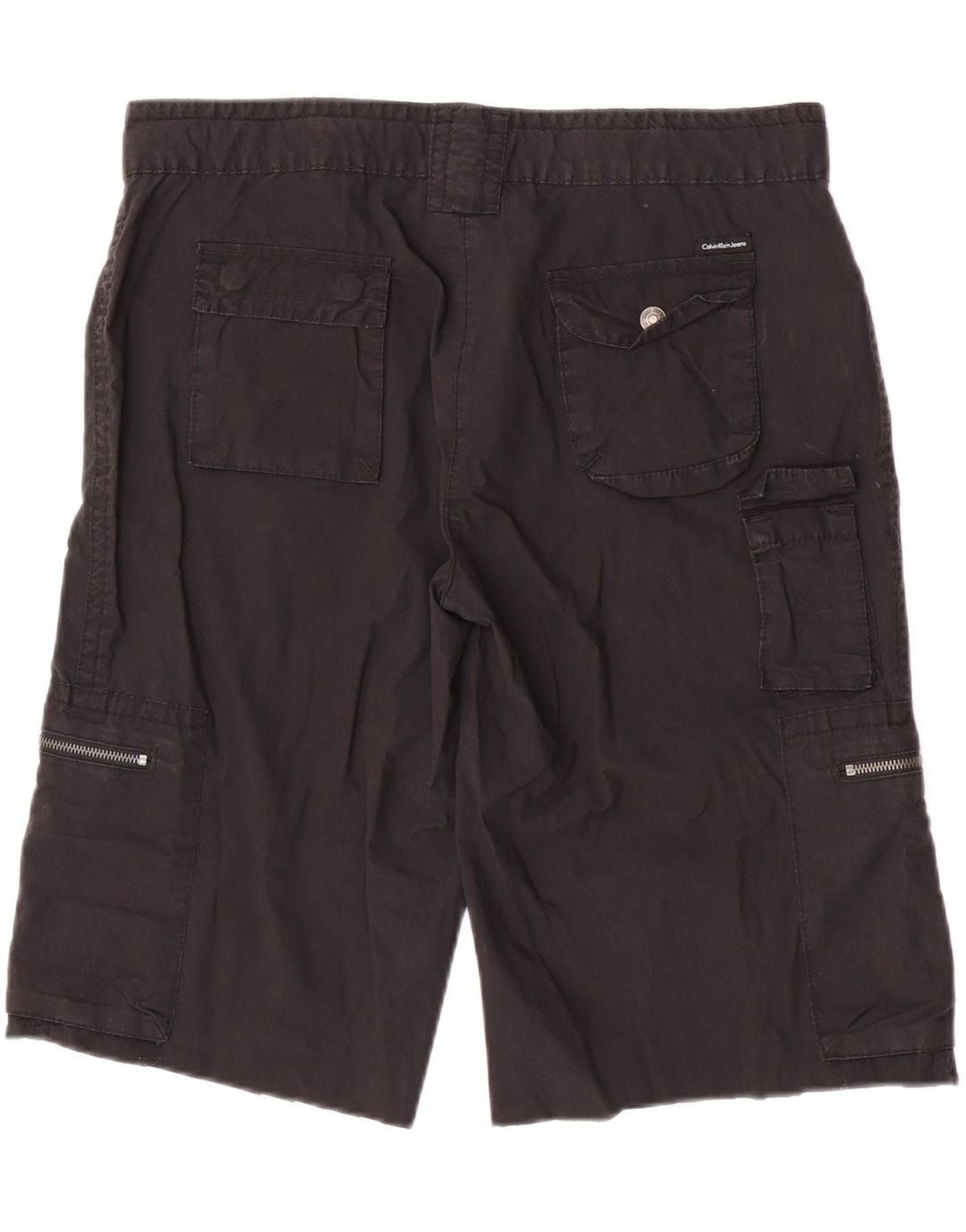 Pantaloni scurți cargo pentru femei Calvin Klein Jeans W32 bumbac mediu negru