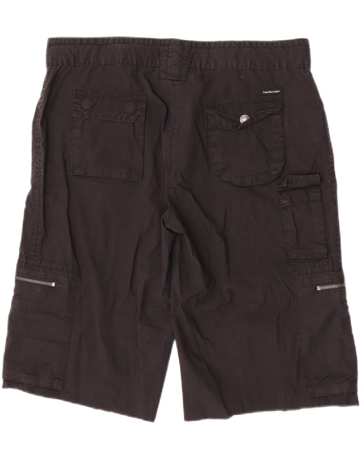 Pantaloni scurți cargo pentru femei Calvin Klein Jeans W32 bumbac mediu negru