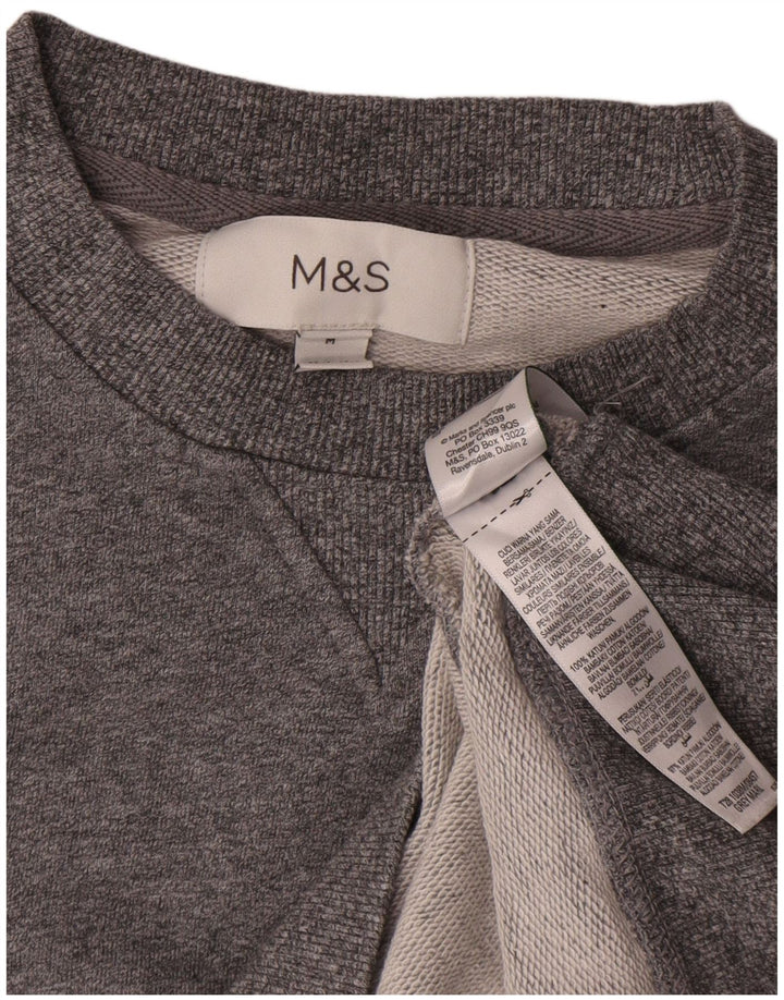Pulover pentru bărbați Marks & Spencer, bumbac cu pete, gri mediu