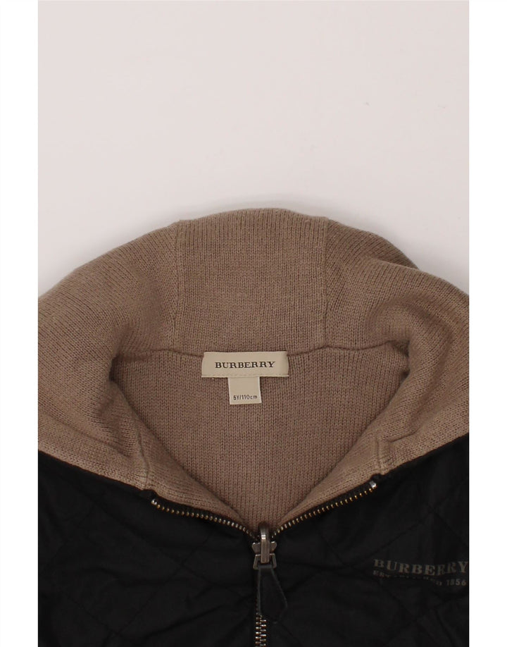 Jachetă reversibilă cu glugă BURBERRY pentru băieți 4-5 ani poliester negru