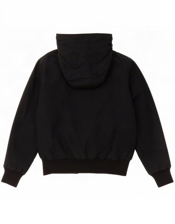 Jachetă căptușită cu glugă Woolrich pentru băieți 9-10 ani, bumbac negru