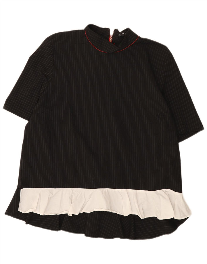 Bluză pentru femei Zara UK 14 Medium Negru Poliester color bloc