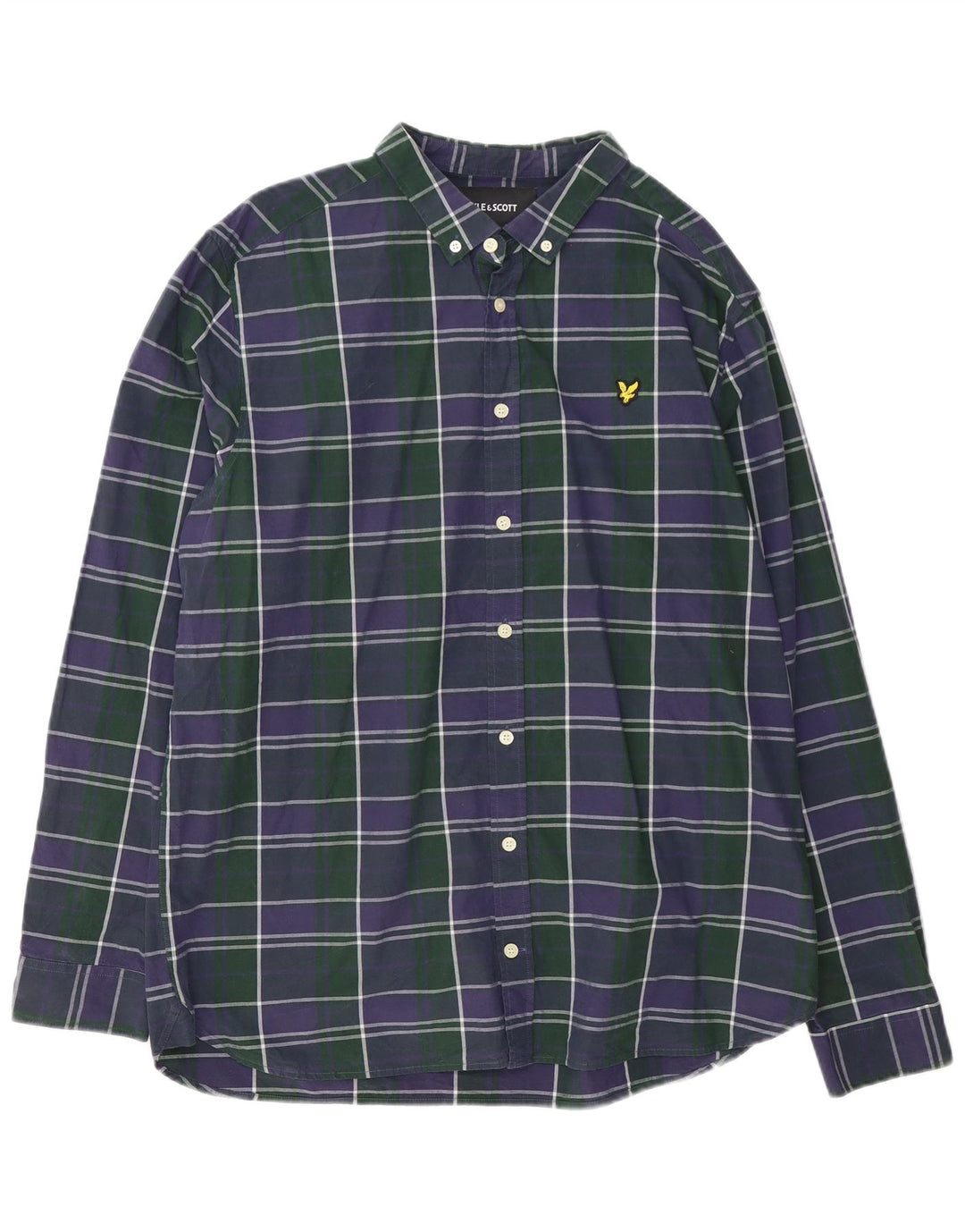 Cămașă pentru bărbați Lyle & Scott 2XL, bumbac cu carouri bleumarin