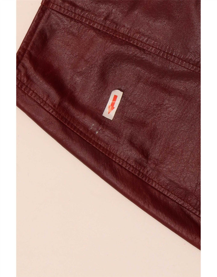 Fusta Mini piele Conbipel Femei IT 44 Medium W27 Maroon Leather