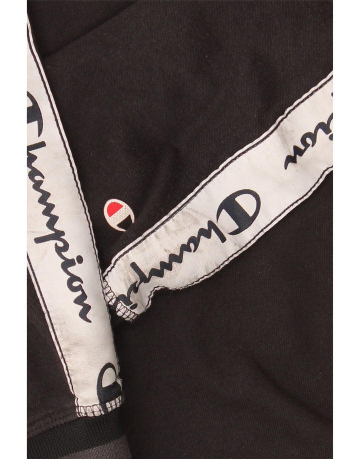 Pulover cu grafic pentru bărbați Champion Pulover mare din bumbac color bloc negru