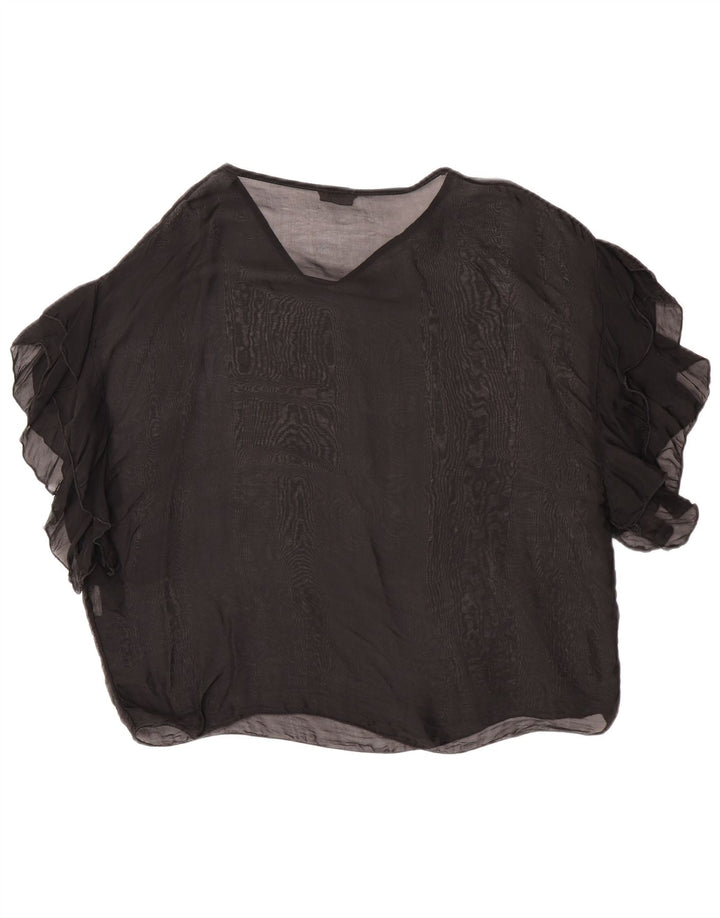 Bluză supradimensionată pentru femei King Kong Top UK 10 Small Black Silk