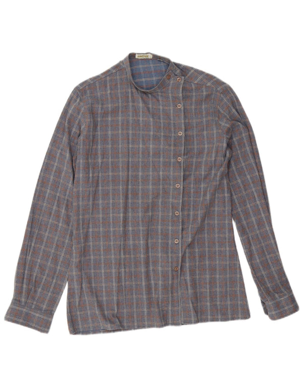 Bluză Cămașă Vintage pentru Damă IT 44 Medium Grey Check