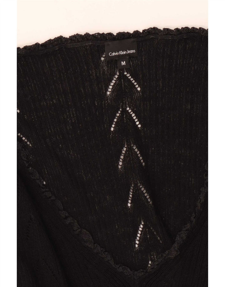 Calvin Klein Top grafic pentru femei cu mânecă lungă UK 12 Medium Black