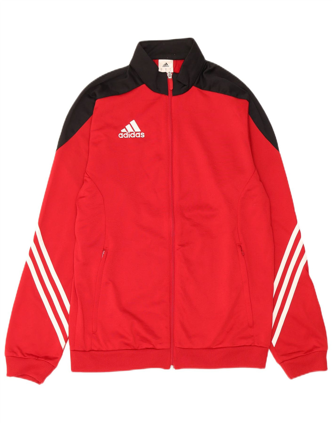 Jachetă de top pentru trening pentru bărbați Adidas, roșu, poliester color bloc