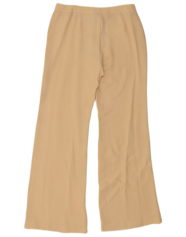 Blunauta Pantaloni casual pentru femei cu picioare late IT 42 Medium W28 L31 Bej Mătase