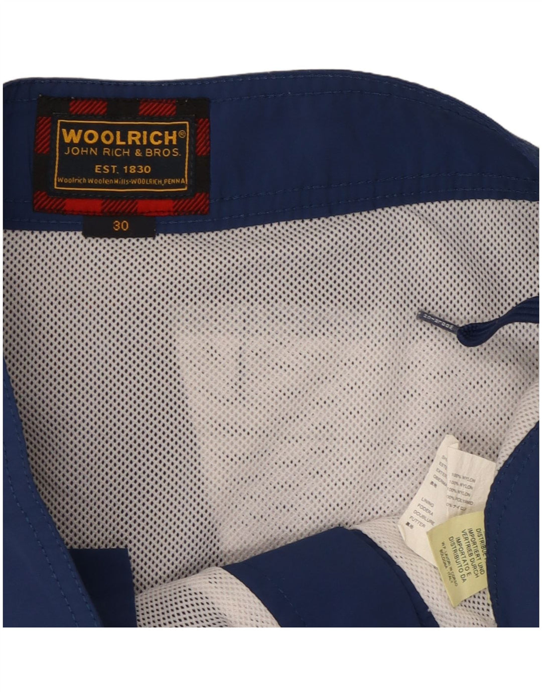 Pantaloni scurți de înot grafic pentru bărbați Woolrich, nailon mediu albastru bleumarin