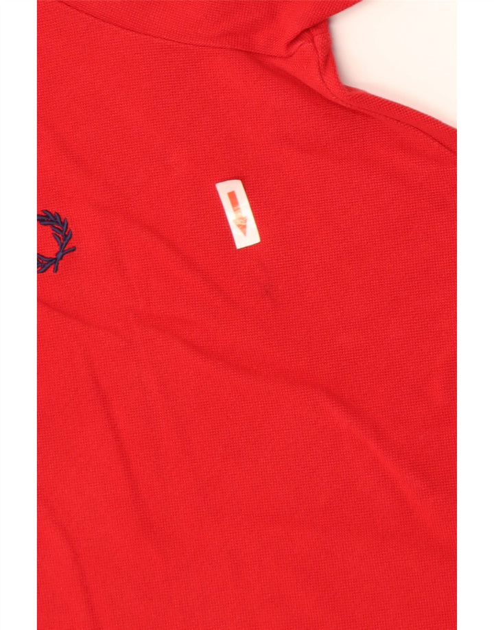 Tricou polo de rugby Fred Perry pentru bărbați, bumbac roșu mediu