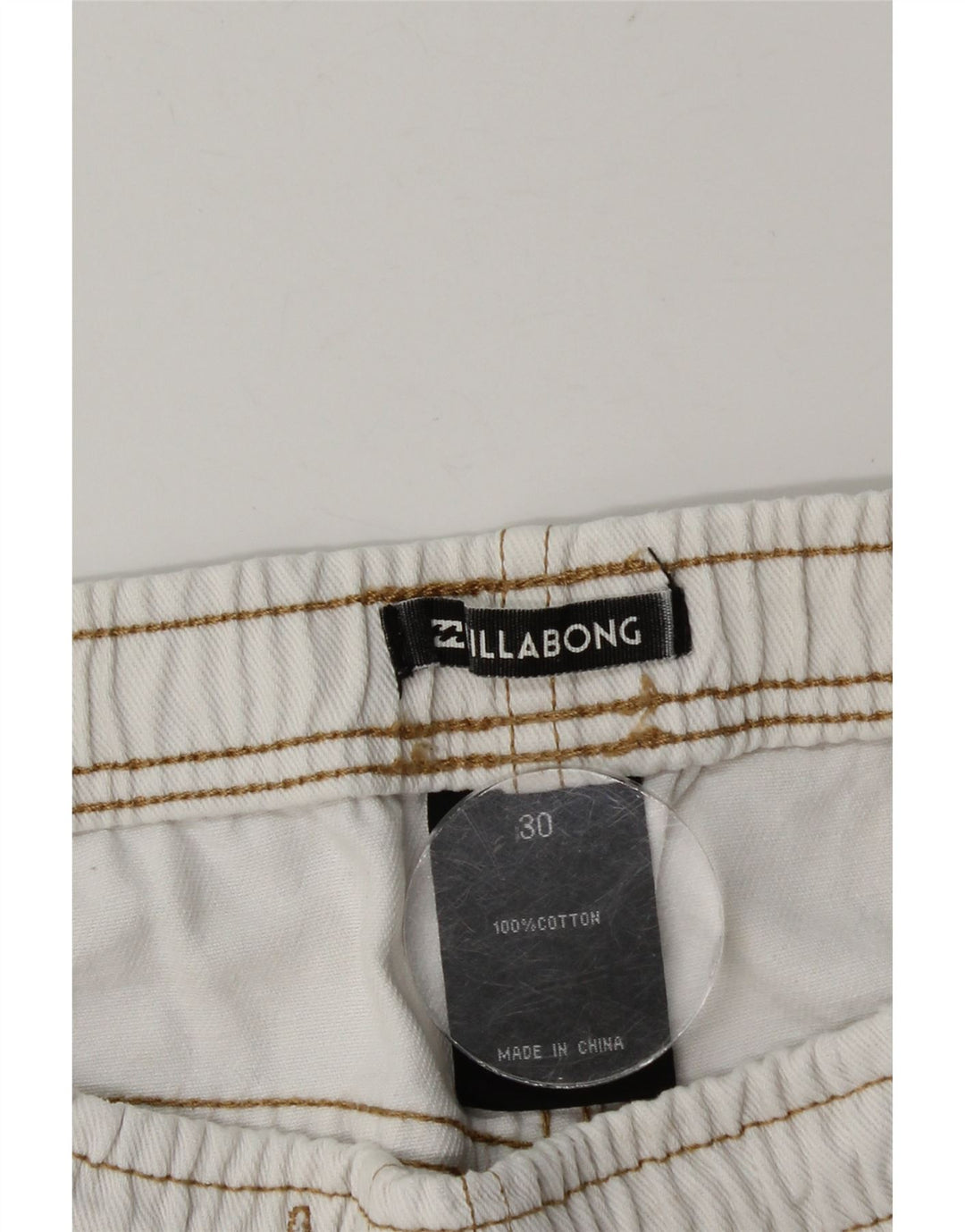 Pantaloni scurți din denim învechit pentru femei Billabong W30 bumbac alb mediu