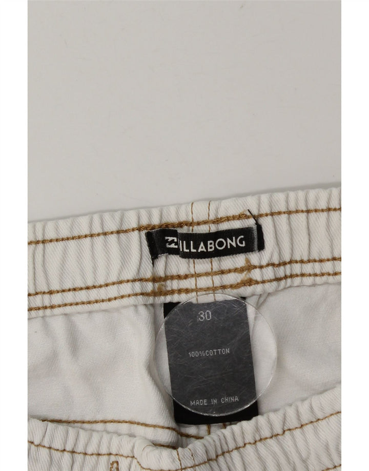Pantaloni scurți din denim învechit pentru femei Billabong W30 bumbac alb mediu