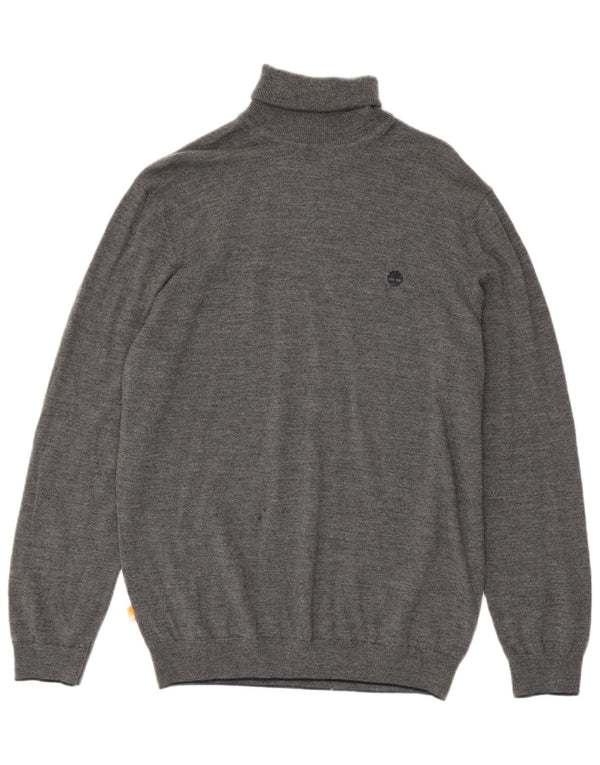 Pulover pentru bărbați Timberland cu gât rulat, XL, lână gri