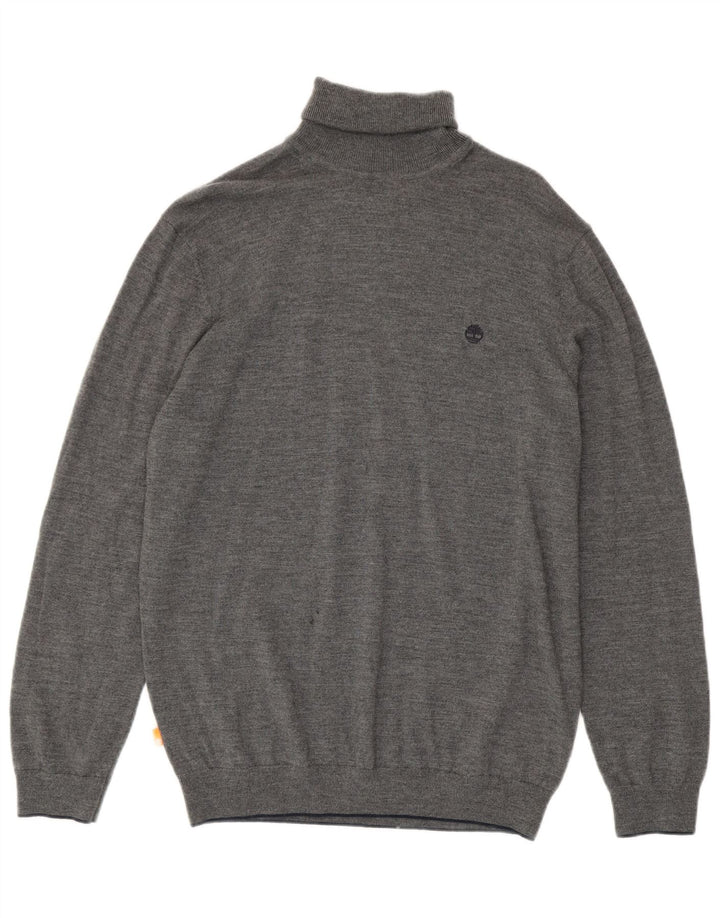 Pulover pentru bărbați Timberland cu gât rulat, XL, lână gri