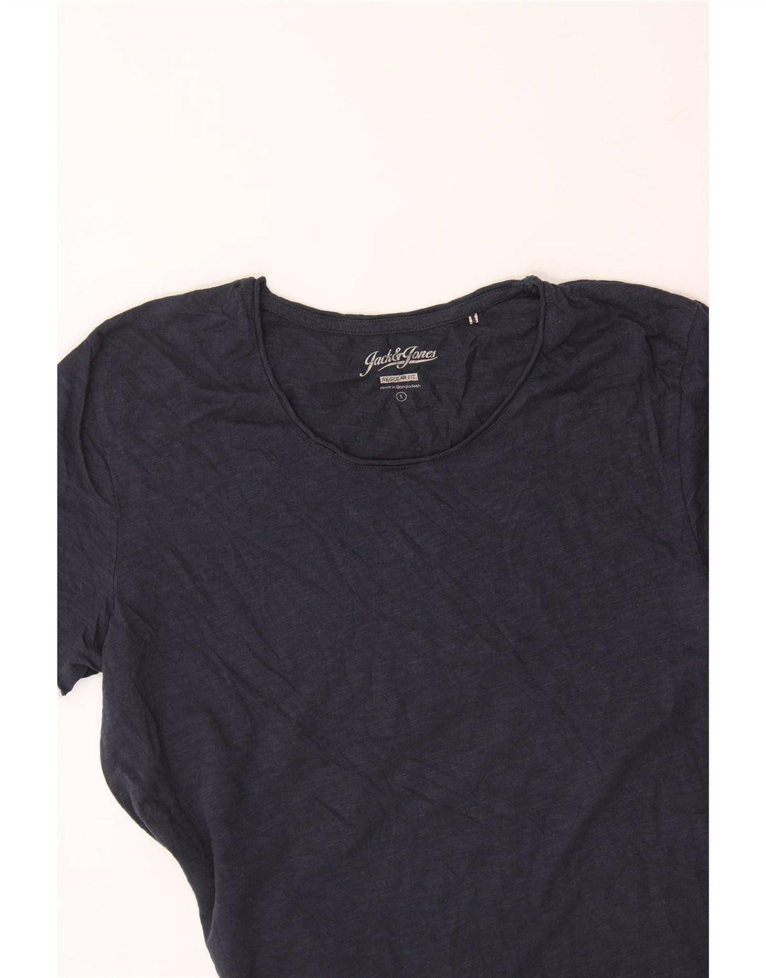 JACK & JONES Mens Regular Fit T-Shirt Top Small Navy Blue Cotton Vintage Jack & Jones and Second-Hand Jack & Jones from Messina Hembry 