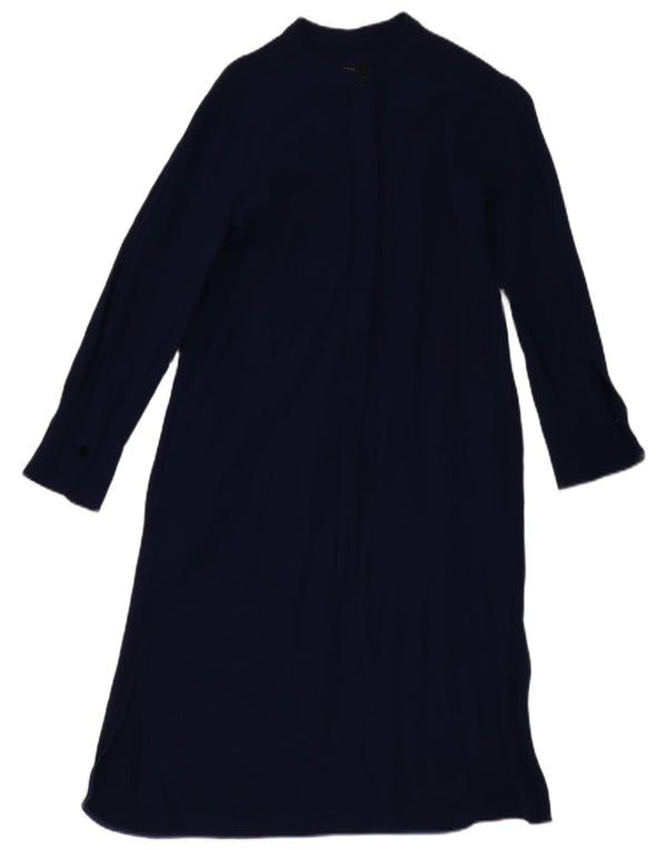Max Mara Femei Weekend Rochie Maxi cu maneci lungi UK 14 Medium Bleumarin