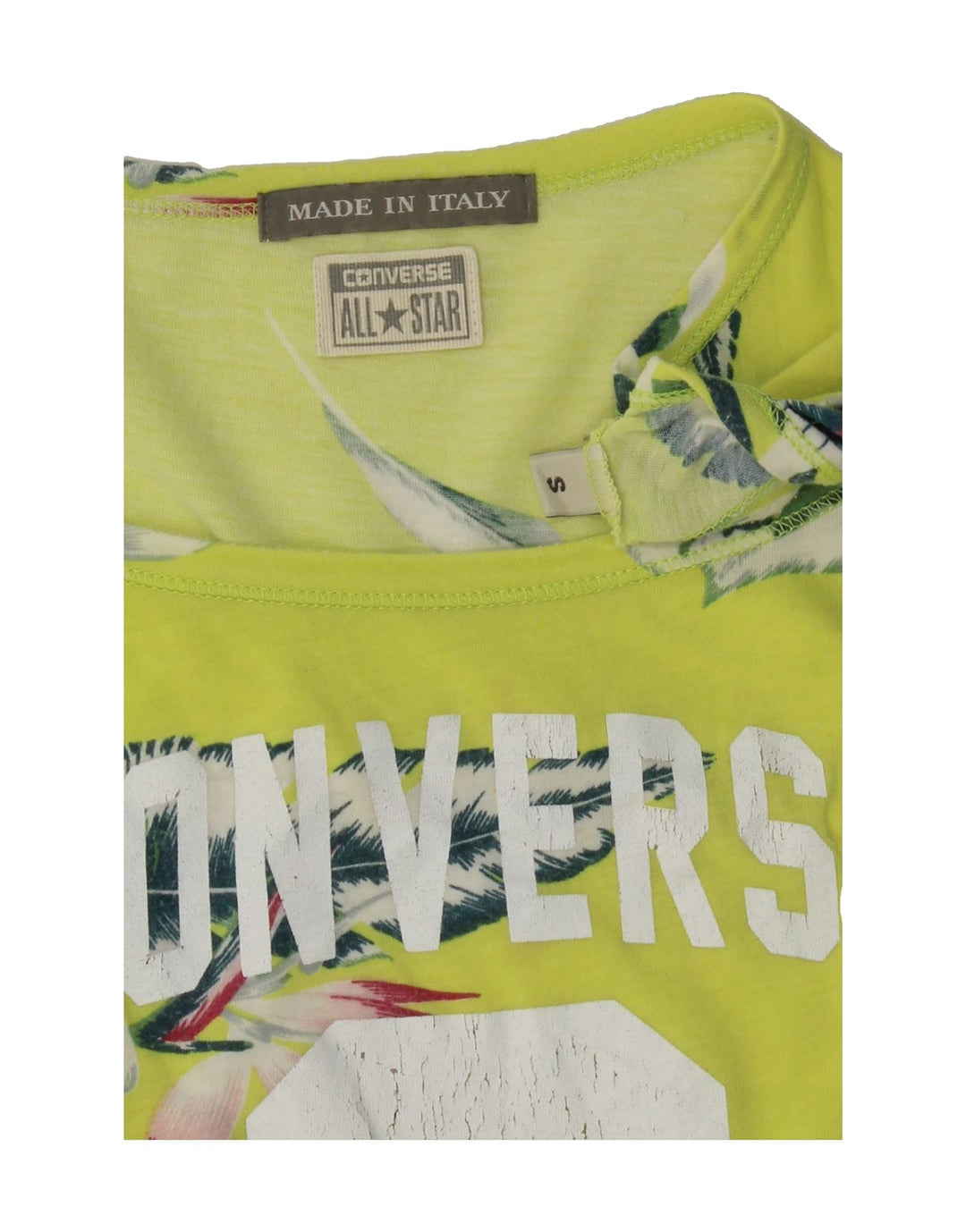 CONVERSE Womens Graphic Vest Top UK 10 Small Green Floral Vintage Converse and Second-Hand Converse from Messina Hembry 