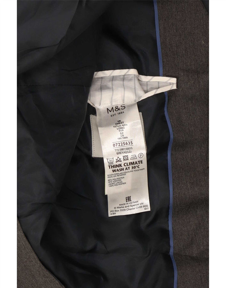 Marks & Spencer jachetă pentru bărbați cu 2 nasturi, UK 42, mare, gri, poliester