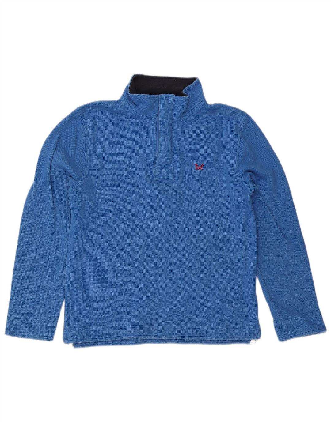Crew Clothing Hanorac pentru bărbați, cu fermoar și gât, Jumper mic, albastru, bumbac
