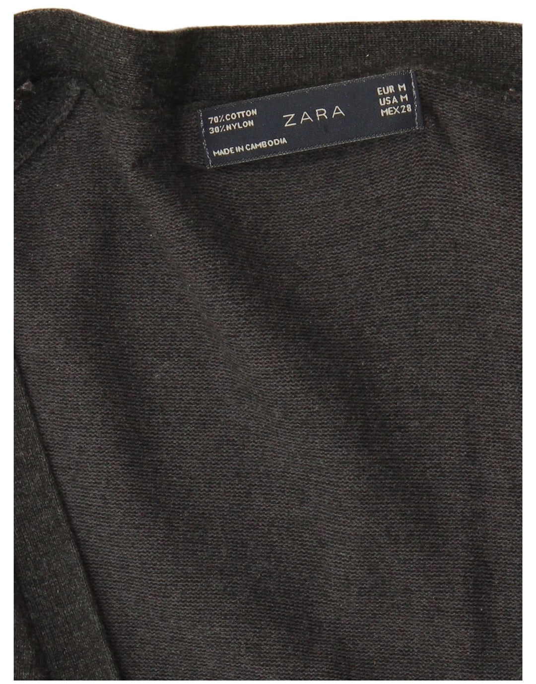 Pulover cardigan pentru femei Zara UK 12, bumbac gri mediu