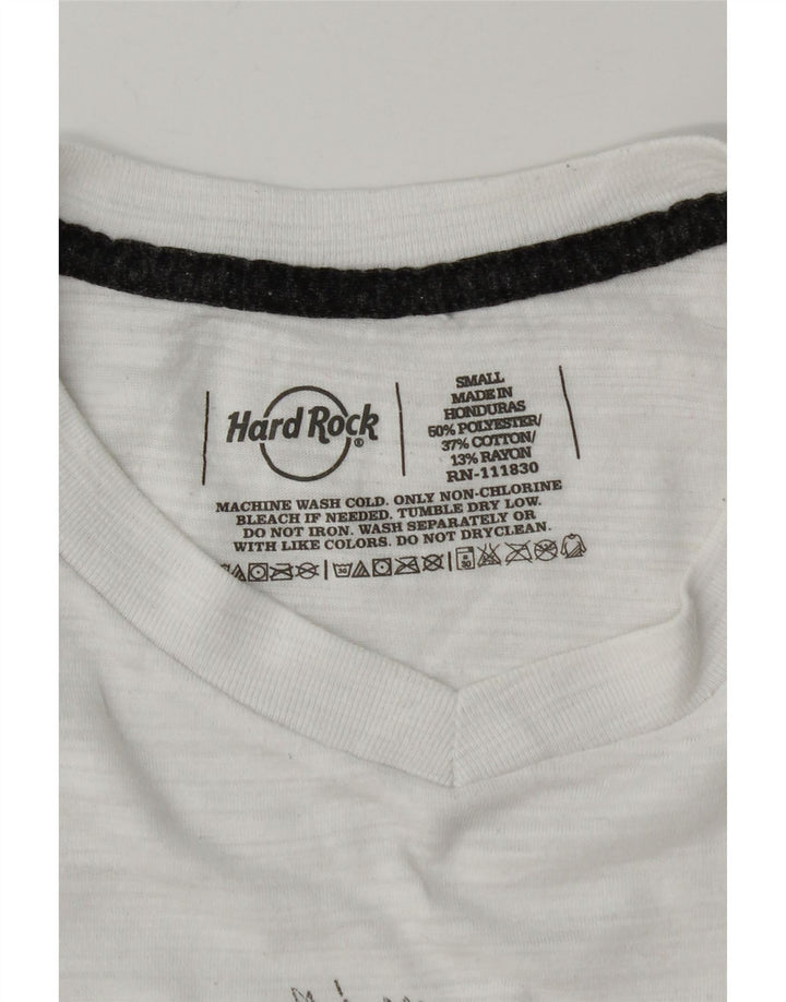 Tricou grafic Barcelona pentru bărbați Hard Rock Cafe Top mic poliester alb