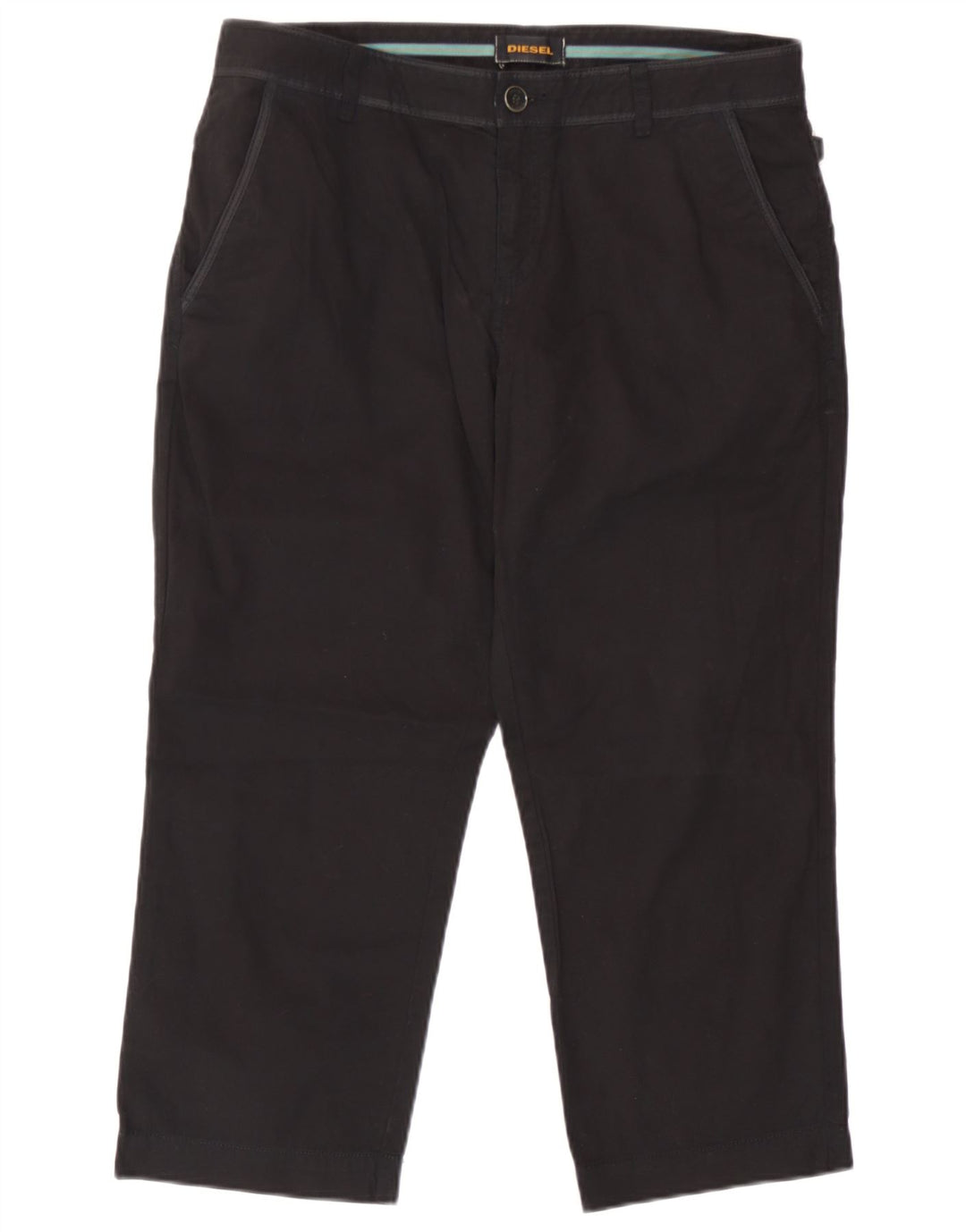 Pantaloni capri pentru femei Diesel W34 L22 bumbac negru