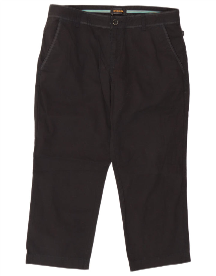 Pantaloni capri pentru femei Diesel W34 L22 bumbac negru