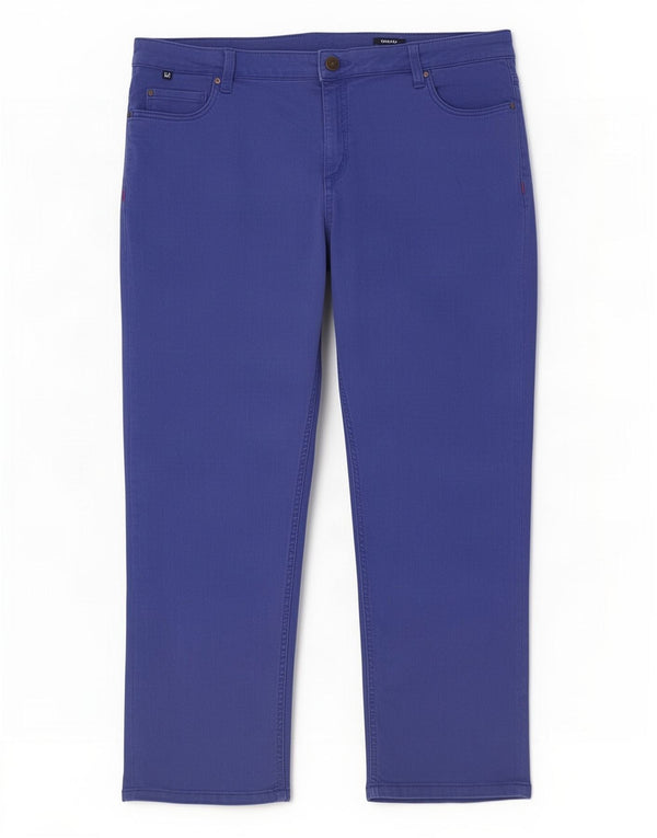 Crew Clothing Pantaloni tăiați pentru femei UK 16 Large W34 L23 Blue Bumbac