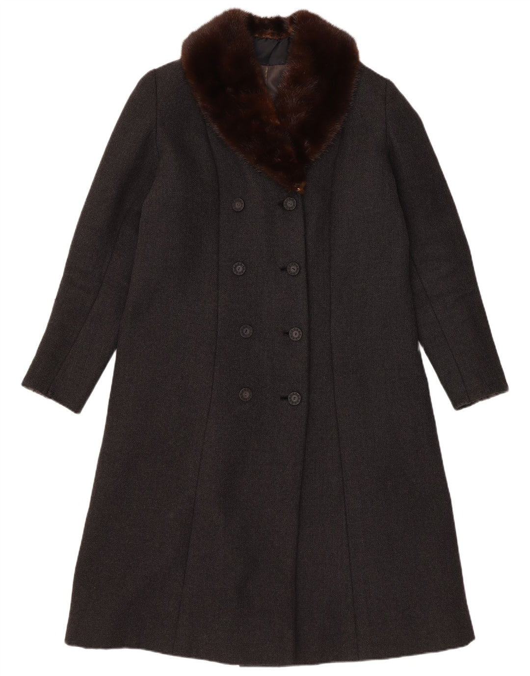Palton dublu pentru femei vintage UK 12 Medium Black Colorblock