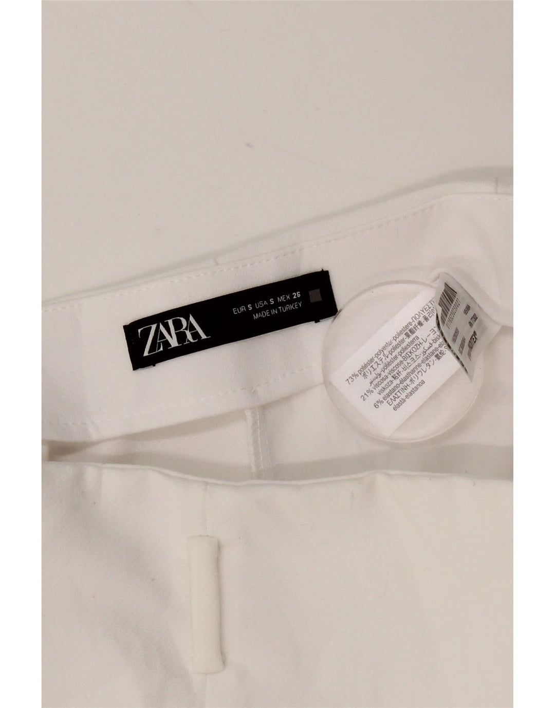 Pantaloni scurți casual pentru femei cu talie înaltă Zara Mici W26 Poliester alb
