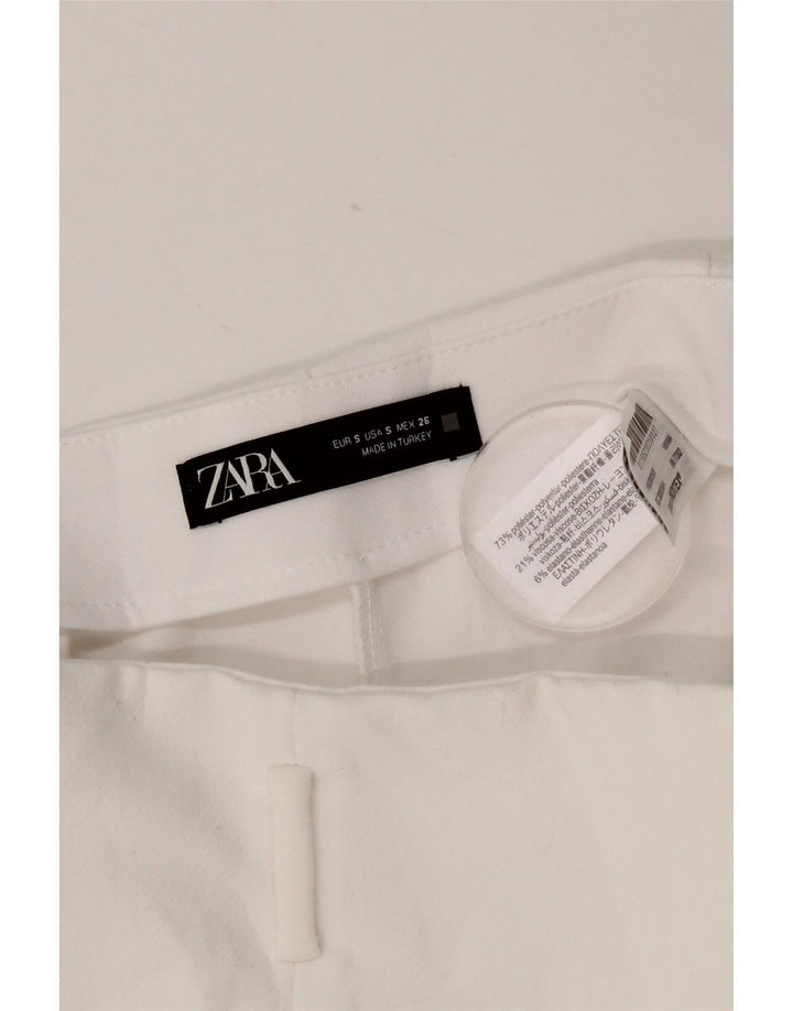 Pantaloni scurți casual pentru femei cu talie înaltă Zara Mici W26 Poliester alb
