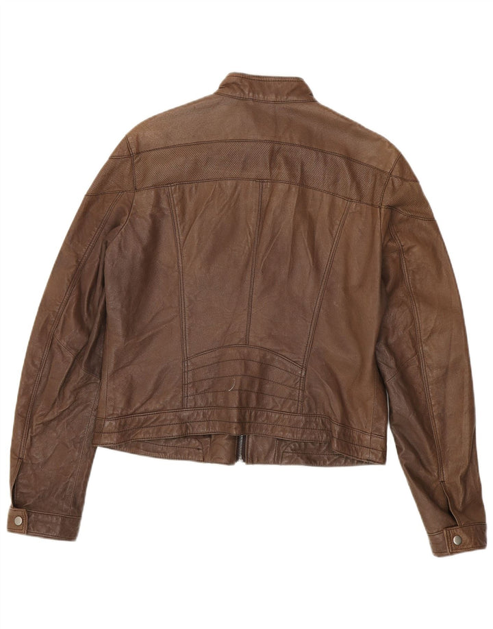 Geaca Biker din piele pentru fete OVS 13-14 ani piele maro