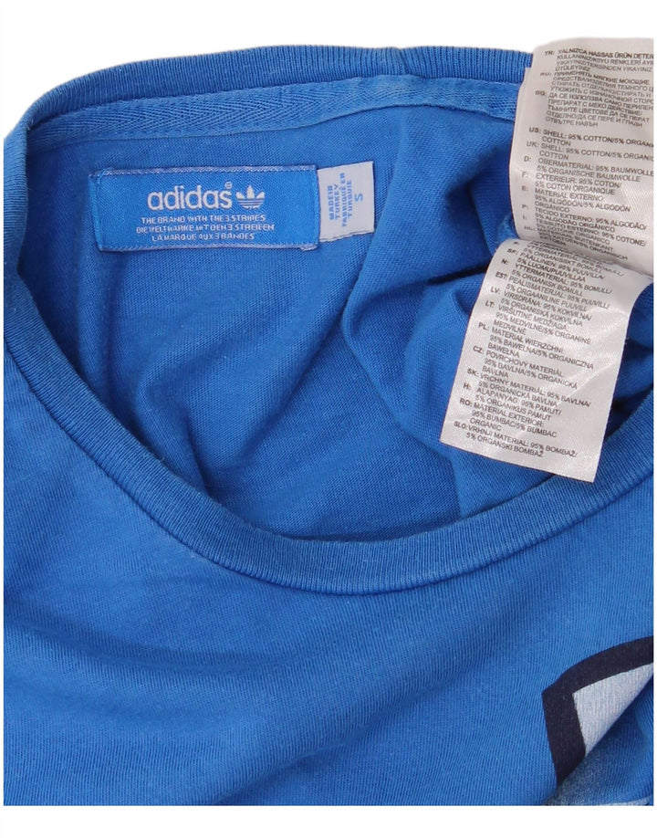 Tricou grafic pentru bărbați Adidas Top mic, albastru, bumbac