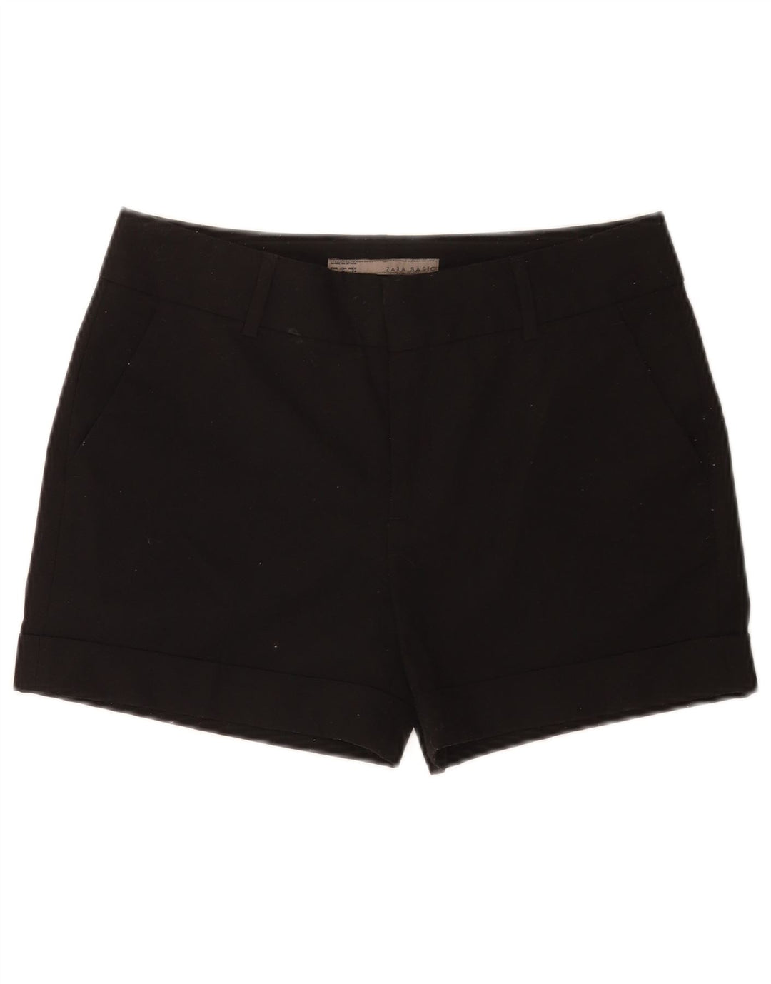 Pantaloni scurți chino pentru femei Zara Medium W28 Poliester negru