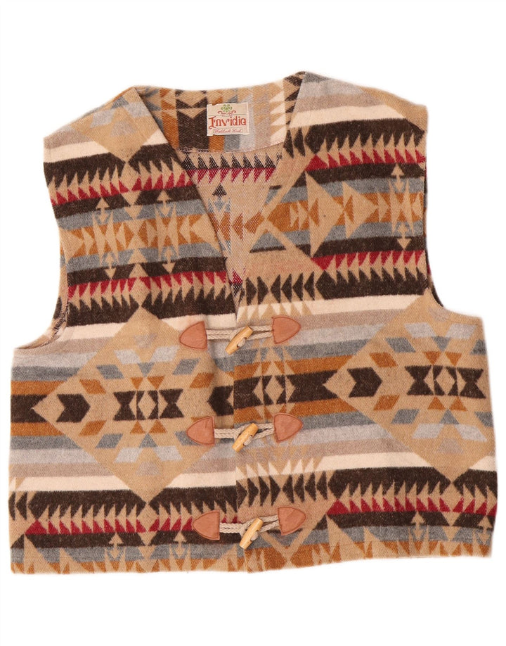 Vestă vintage pentru bărbați, acrilic în dungi, bej mediu
