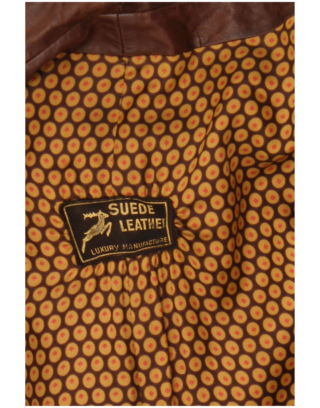 Palton din piele dublu pentru bărbați vintage UK 36 din piele maro mică