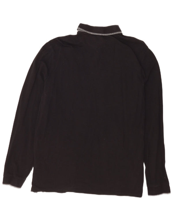 Polo pentru bărbați Champion cu mânecă lungă, bumbac negru 2XL