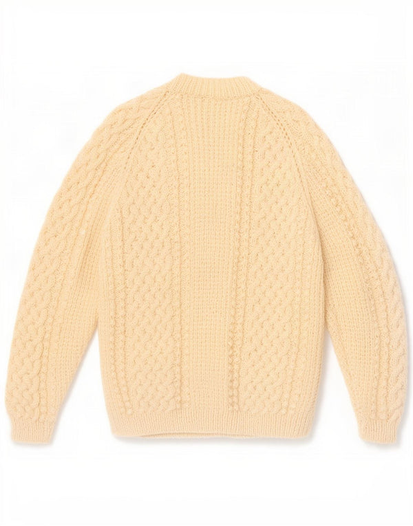 Pulover cardigan vintage pentru femei UK 12 Medium Off White