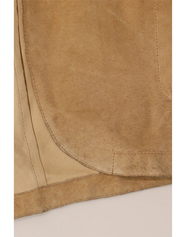 Jachetă pentru bărbați VINTAGE din piele intoarsa cu 3 nasturi UK 44 2XL piele bej