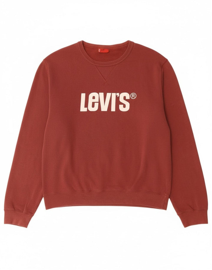 Hanorac grafic pentru bărbați Levi's Pulover mare din bumbac maro