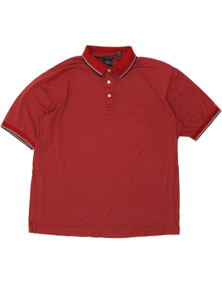 DOCKERS Mens Golf Polo Shirt Large Red Geometric Cotton Vintage Dockers and Second-Hand Dockers from Messina Hembry 