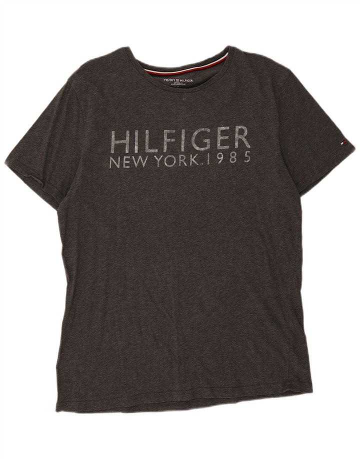 Tricou grafic Tommy Hilfiger pentru bărbați Top mare bumbac gri