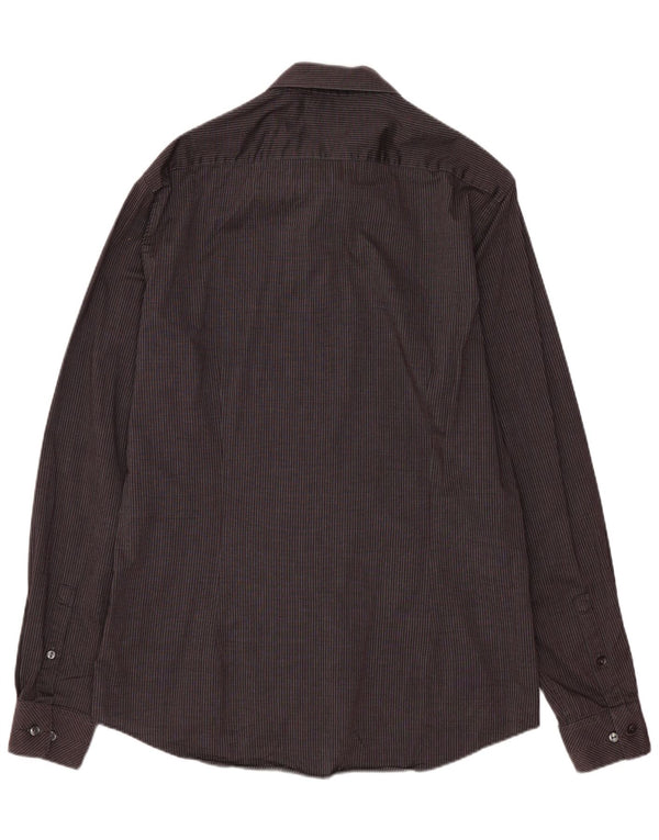 Cămașă pentru bărbați Calvin Klein Slim Fit Mărimea 39 15 1/2 Medium Gri Pinstripe