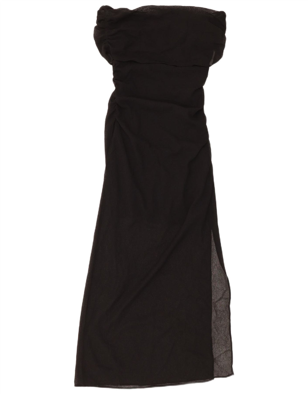 Rochie ZARA pentru femei, maxi cu umeri scoși, UK 8, poliester negru mic
